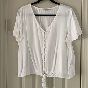 White button up blouse